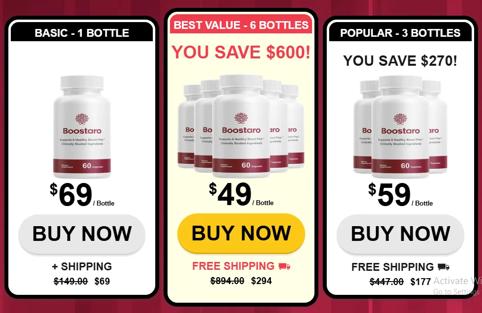 Boostaro 6 bottles